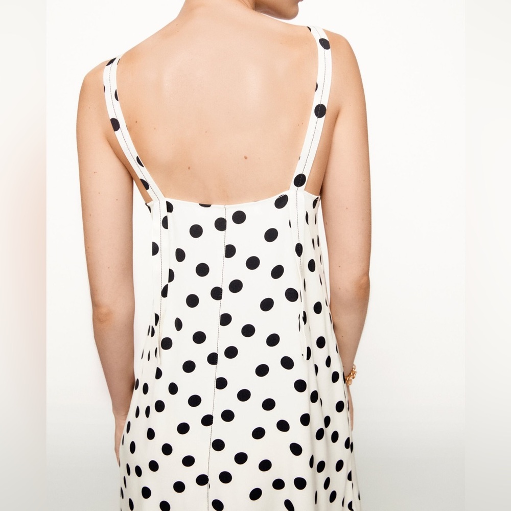 ZARA STUDIO POLKA DOT SLIP MAXI DRESS - Picture 13 of 16